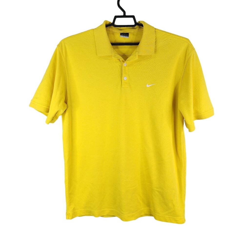 Mens Yellow Nike Dri-Fit Polo Shirt Short Sleeve Size XXL